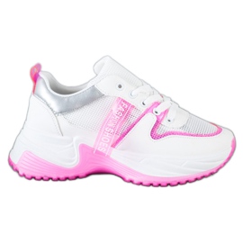 SHELOVET Sneakersy Z Siateczką Fashion Shoes białe