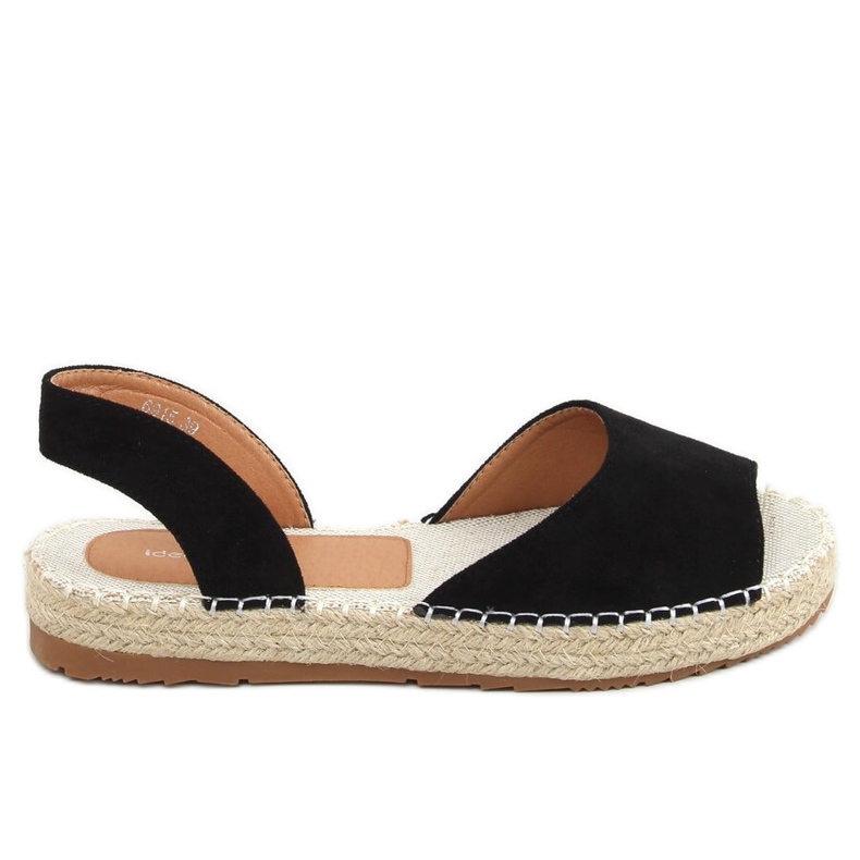 Espadryle open toe czarne 6915 Black