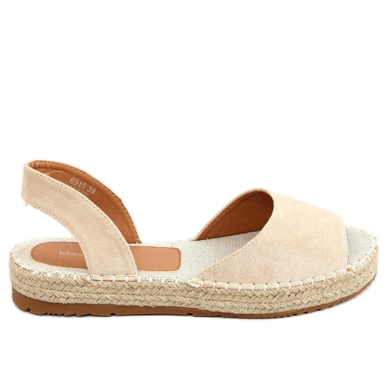 Espadryle open toe beżowe 6915 Beige beżowy