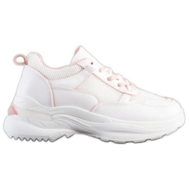 SHELOVET Stylowe Białe Sneakersy