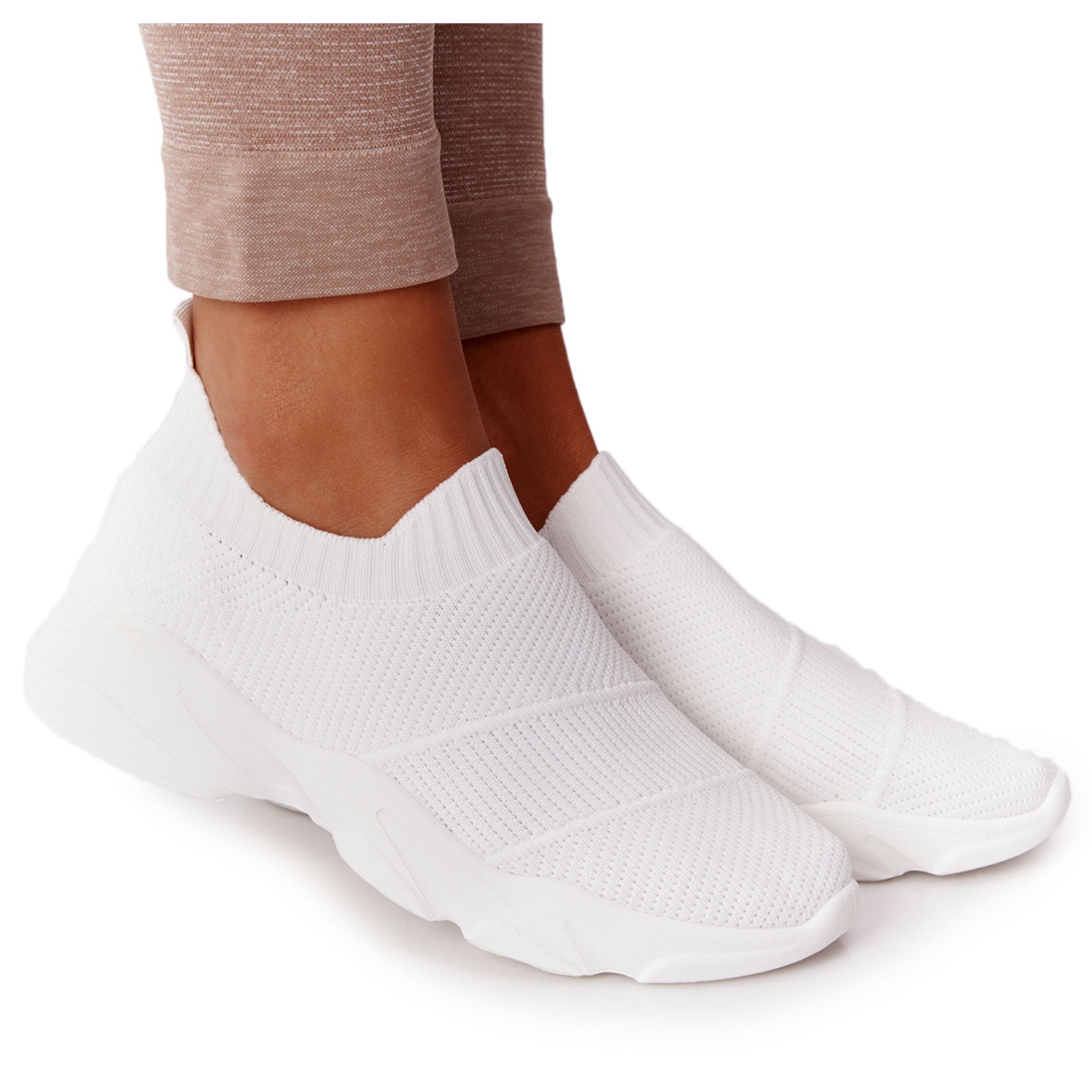 PS1 Damskie Sportowe Buty Slip-on Białe Yoga Class