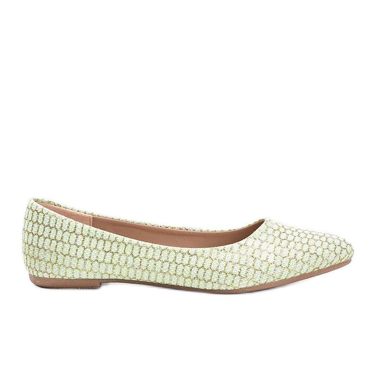 Zielone błyszczące baleriny Rios