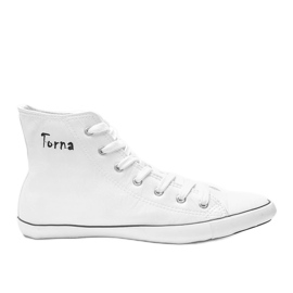 Białe trampki męskie za kostkę Carlo