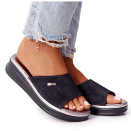 Klapki Na Koturnie Sergio Leone SK042 Czarne