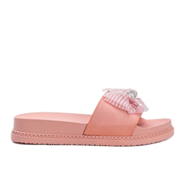 Różowe klapki z kokardką Dido