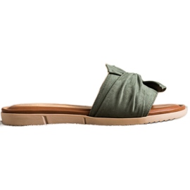 Zamszowe Klapki VINCEZA zielone