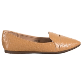 Seastar Modne Baleriny Z Eko Skóry brązowe