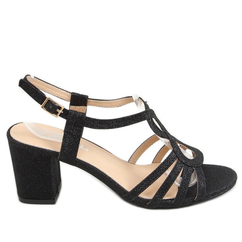 Sandałki na obcasie czarne A3083 Black