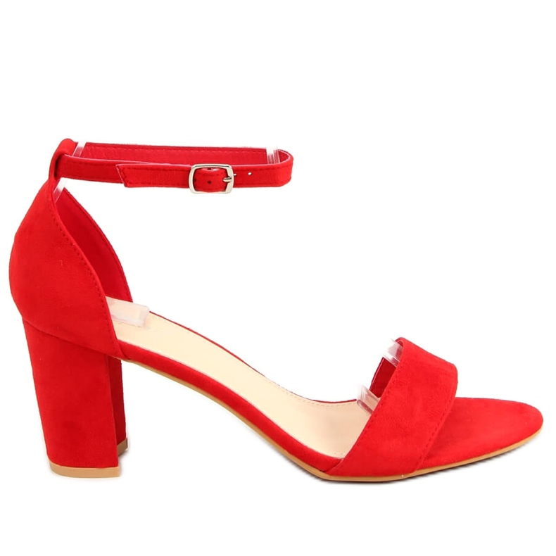 Sandałki na obcasie czerwone LL-210P Red