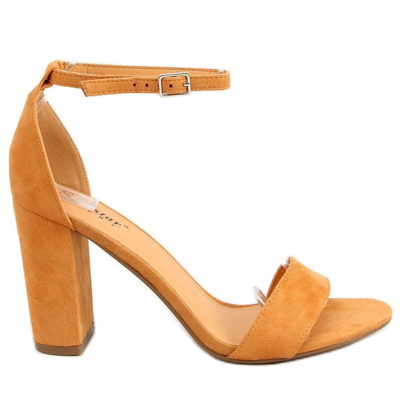 Sandałki na słupku camel AF03P Camel brązowe