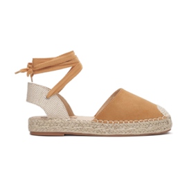 Damskie sandały espadryle 2331-68-camel beżowy