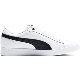 Buty damskie Puma Smash Wns v2 L biało-czarne 365208 01 białe