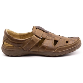 Polbut Buty męskie ażurowe 260 na lato brązowe