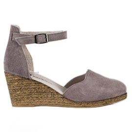 Filippo Sandały Skórzane Buty Na Koturnie brązowe