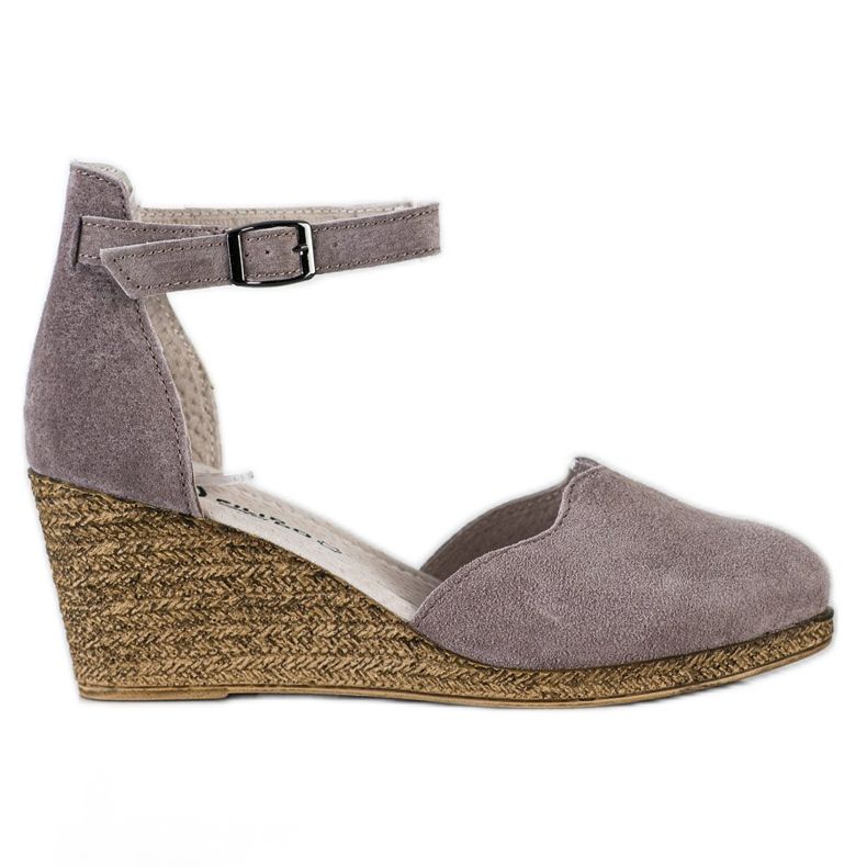 Filippo Sandały Skórzane Buty Na Koturnie brązowe