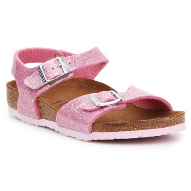 Sandały Birkenstock Rio Plain Jr 1018991 czarne różowe