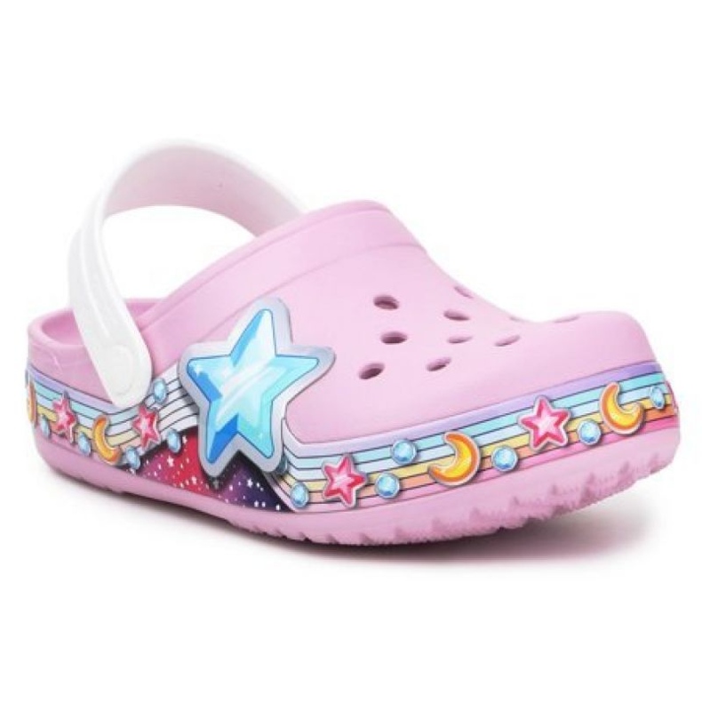 Klapki Crocs Fl Star Band Clog Jr 207075-6GD różowe