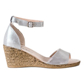 Filippo Srebrne Czółenka Na Koturnie srebrny