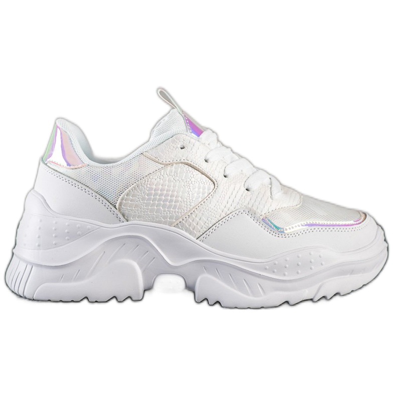 Weide Sneakersy Z Eko Skóry Snake Print białe