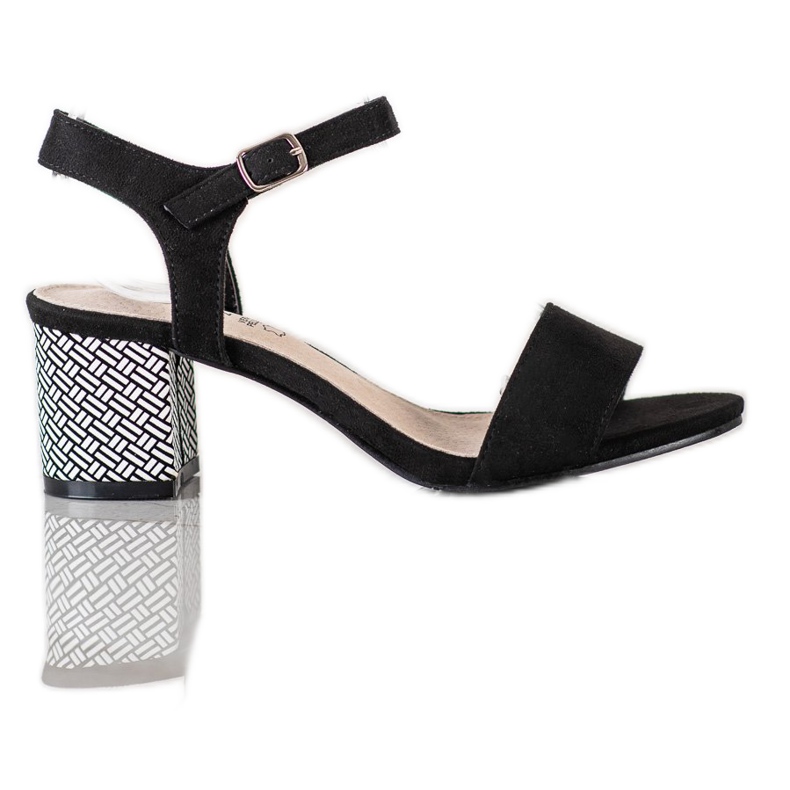 Goodin Wygodne Sandałki Na Słupku białe czarne