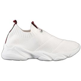 SHELOVET Wsuwane Sneakersy Fashion białe