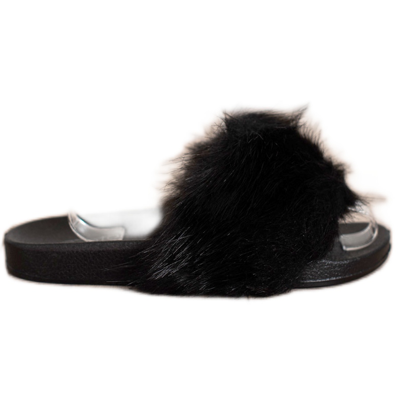 Evento Klapki Z Futerkiem czarne