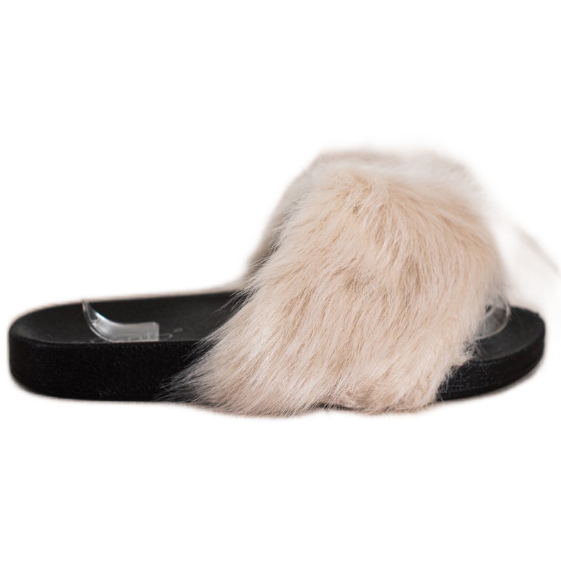 Evento Klapki Z Futerkiem beżowy