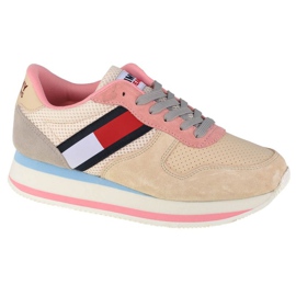 Buty Tommy Hilfiger Jeans Flatform Runner W EN0EN01357-AA8 beżowy różowe