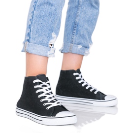 Czarne trampki damskie za kostkę Gampa