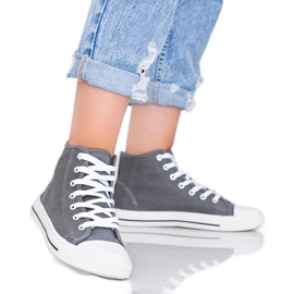 Szare trampki damskie za kostkę Gampa