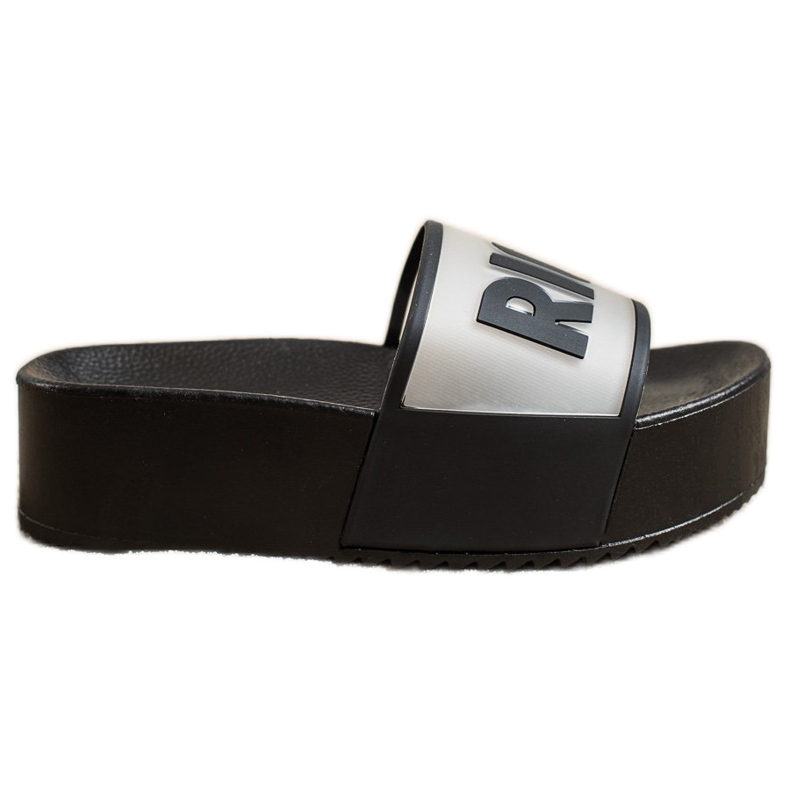 Small Swan Klapki Na Platformie Rich czarne