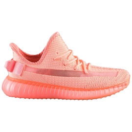 SHELOVET Tekstylne Sneakersy Na Platformie pomarańczowe