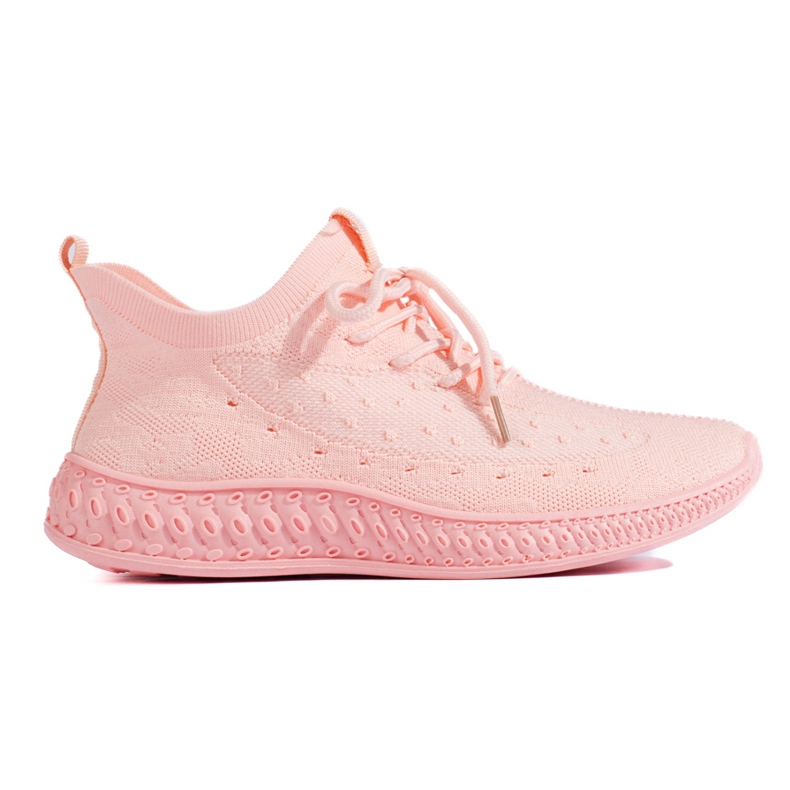 SHELOVET Różowe Tekstylne Sneakersy