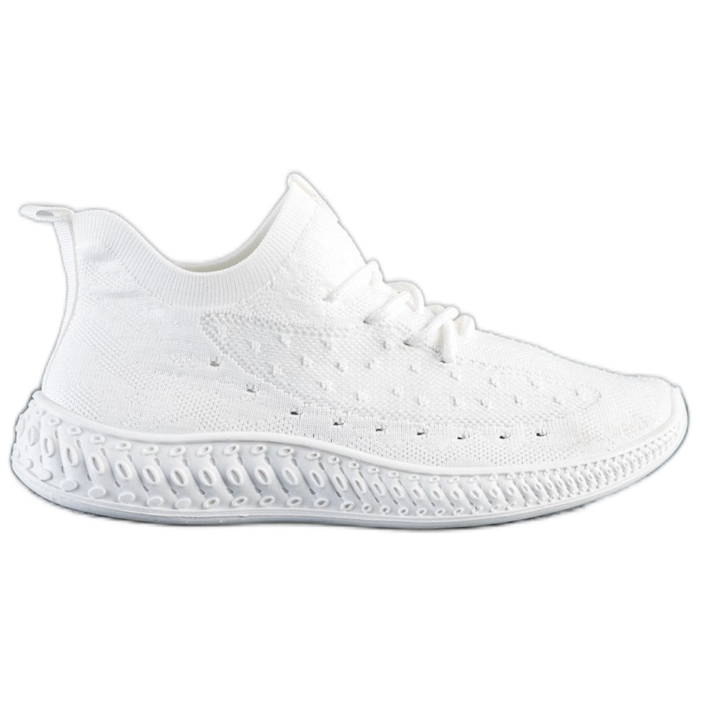 SHELOVET Białe Tekstylne Sneakersy