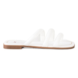 Seastar Klapki Z Eko Skóry Z Paskami białe
