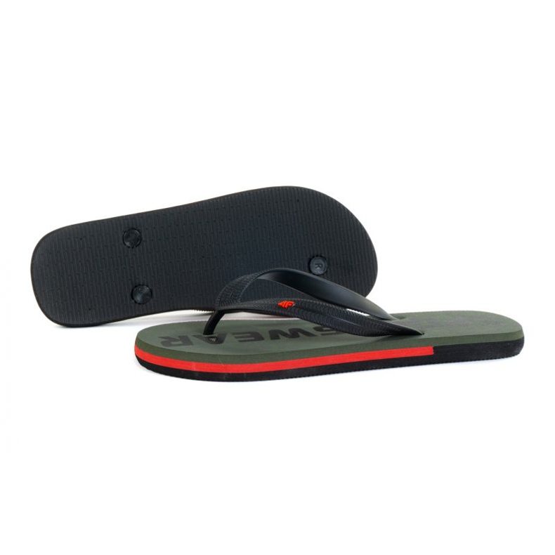 Klapki 4F M H4L21-KLM006 Khaki czarne zielone