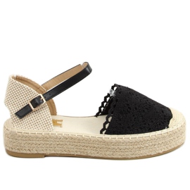Espadryle koronkowe czarne 919-4 Black