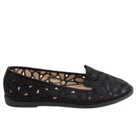 Baleriny ażurowe czarne PK01P Black