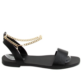 Sandałki z łańcuszkiem czarne HY23-11 Black