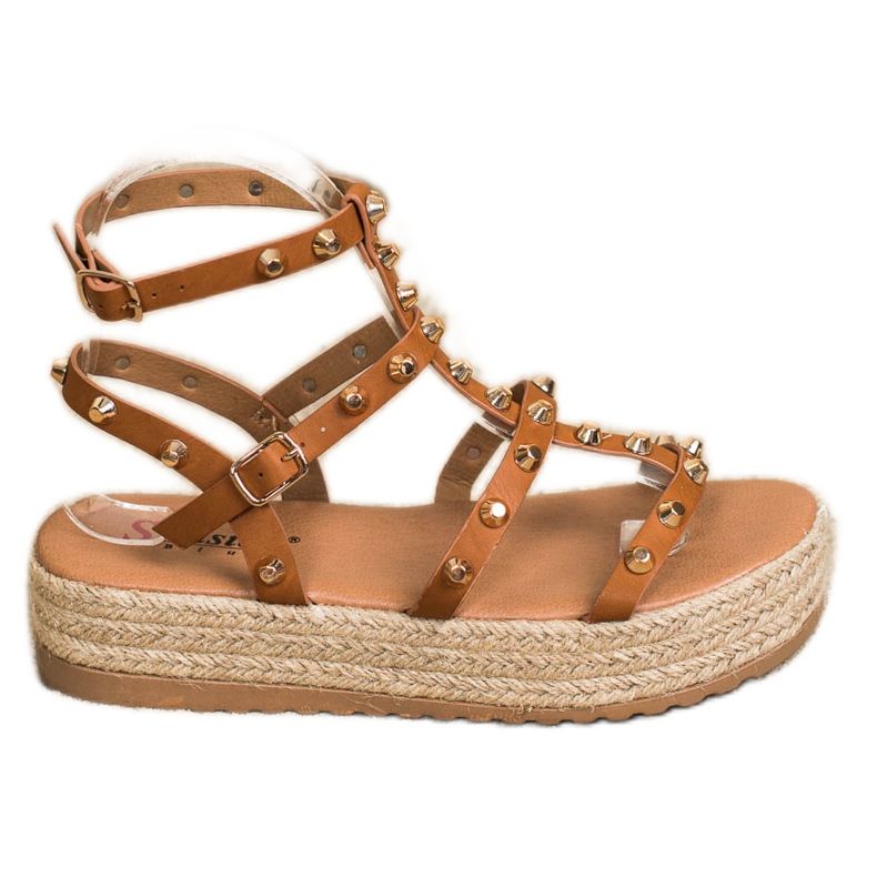 Seastar Sandały Na Platformie Z Dżetami brązowe