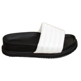 Seastar Lekkie Klapki Z Eko Skóry białe