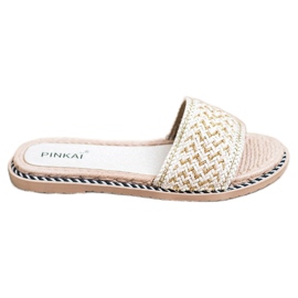 SHELOVET Casualowe Plecione Klapki białe