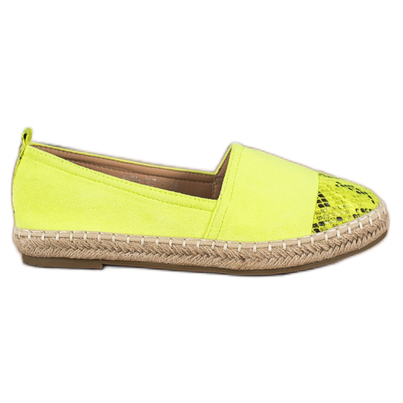 Bestelle Espadryle z wstawką snake print zielone żółte