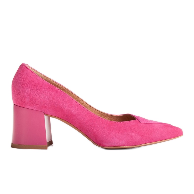 Marco Shoes Eleganckie różowe czółenka 1434P damskie z zamszu