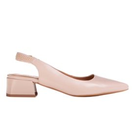 Marco Shoes Beżowe sandały z ozdobnymi jetami w skórze licowej beżowy