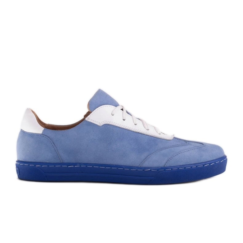 Marco Shoes Sportowe trampki z wysokiej jakości zamszu naturalnego niebieskie