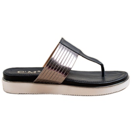 Cm Paris Wygodne Japonki Z Eko Skóry czarne