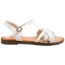 Laura Mode Casualowe Sandałki białe