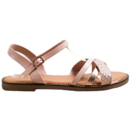 Laura Mode Casualowe Sandałki różowe