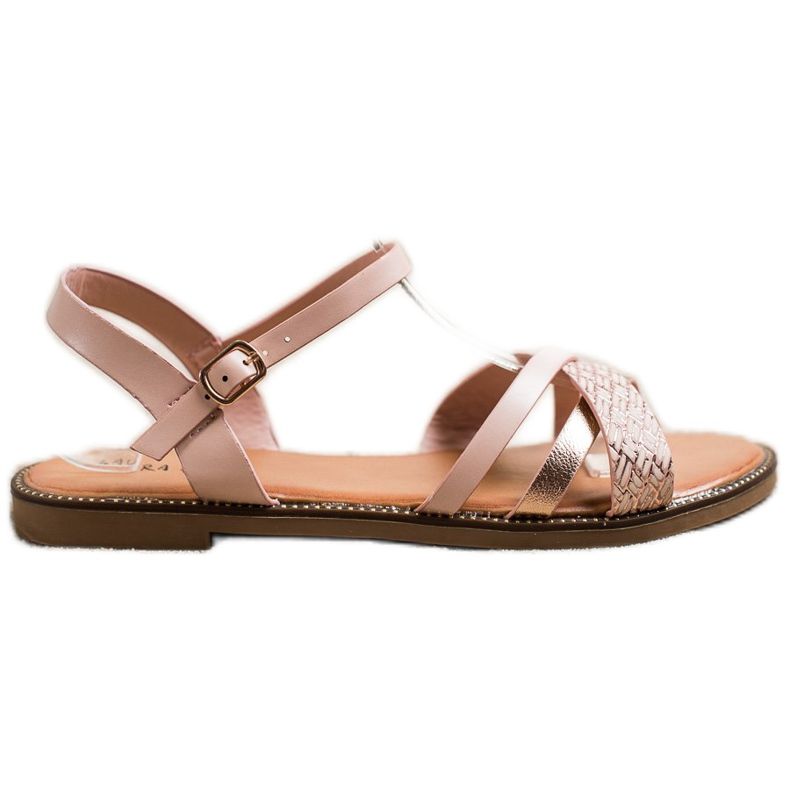 Laura Mode Casualowe Sandałki różowe